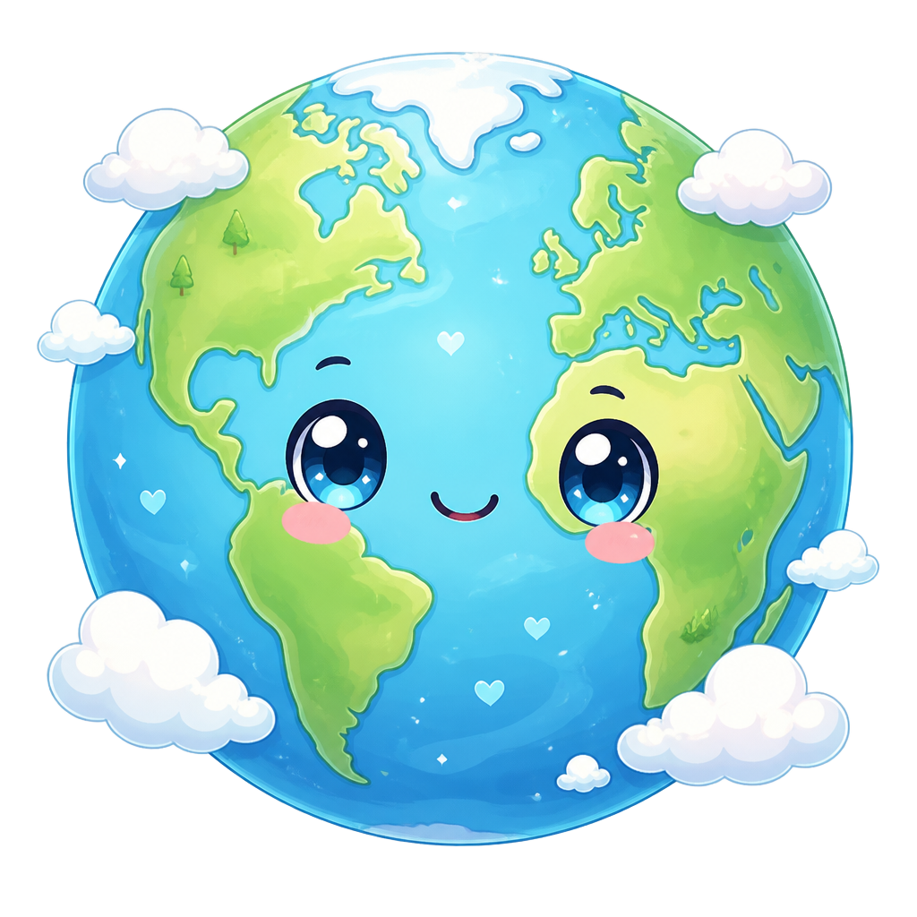 A realistic globe of planet Earth with a small plane flying around it